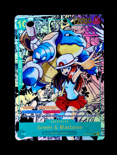 Green & Blastoise Manga Rare (POKE-017)