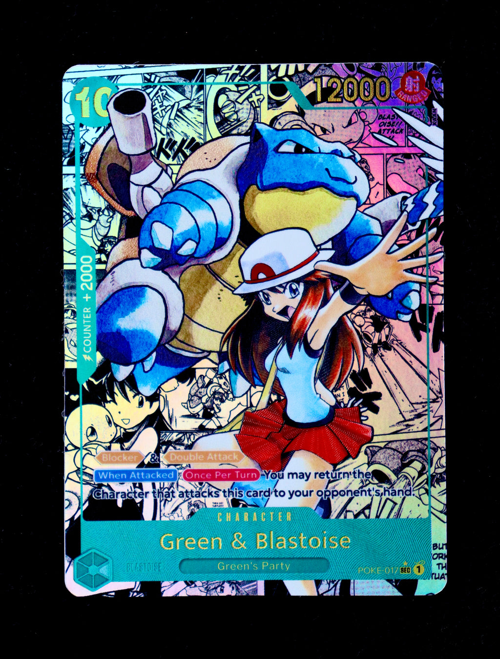 Green & Blastoise Manga Rare (POKE-017)